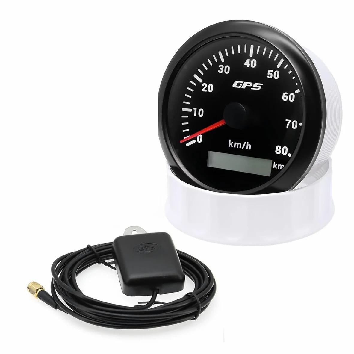 Velocímetro Digital para motocicleta, barco, coche, camión, 9-32 | Velocímetro GPS de 7 colores, 30/60/80/120/200 km/h, 85 mm, con antena GPS para motocicleta, barco, coche, camión, 9-32 V