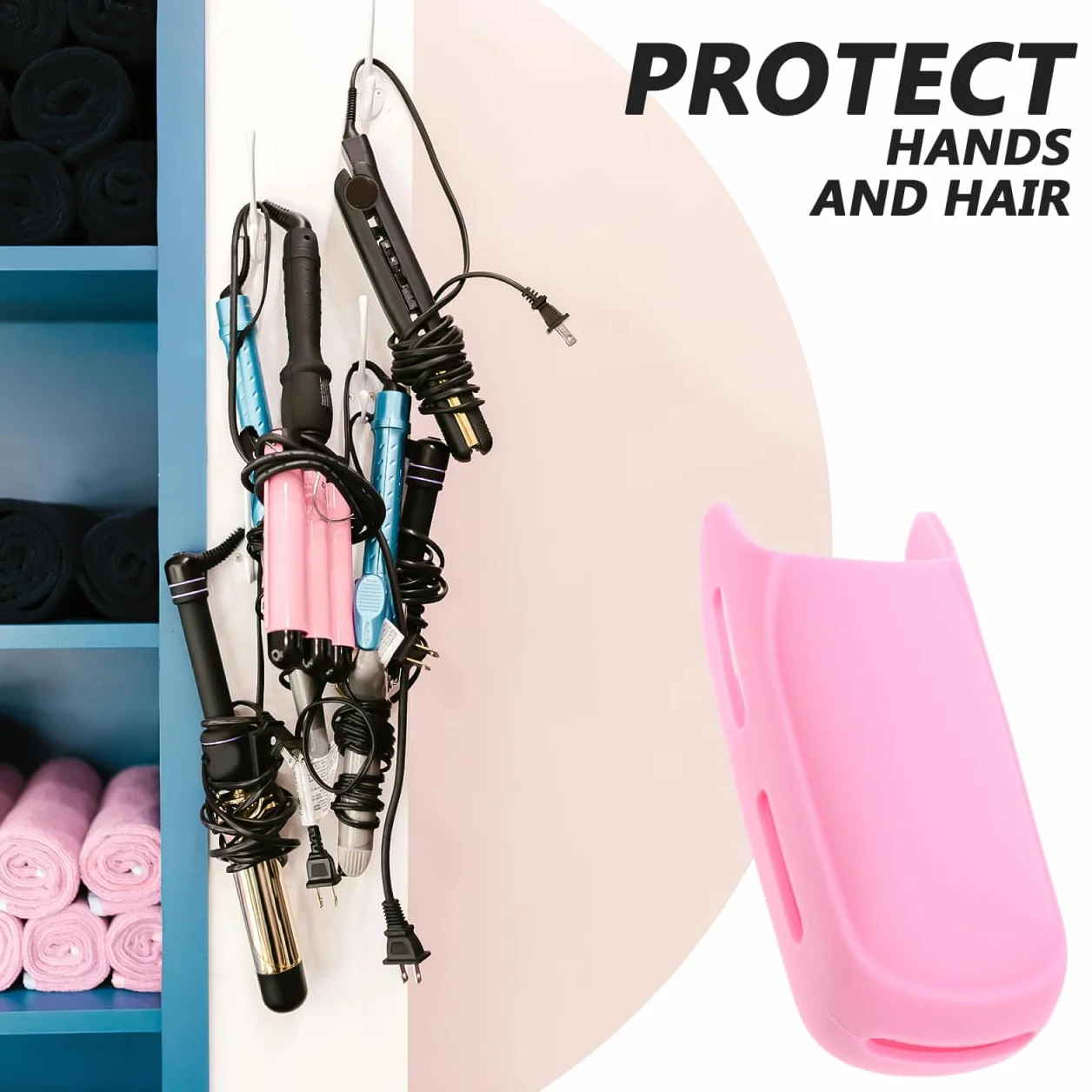 PACKOVE Manguito Aislamiento Rizador Pelo Plancha Funda Silicona Protectora Evita Quemaduras