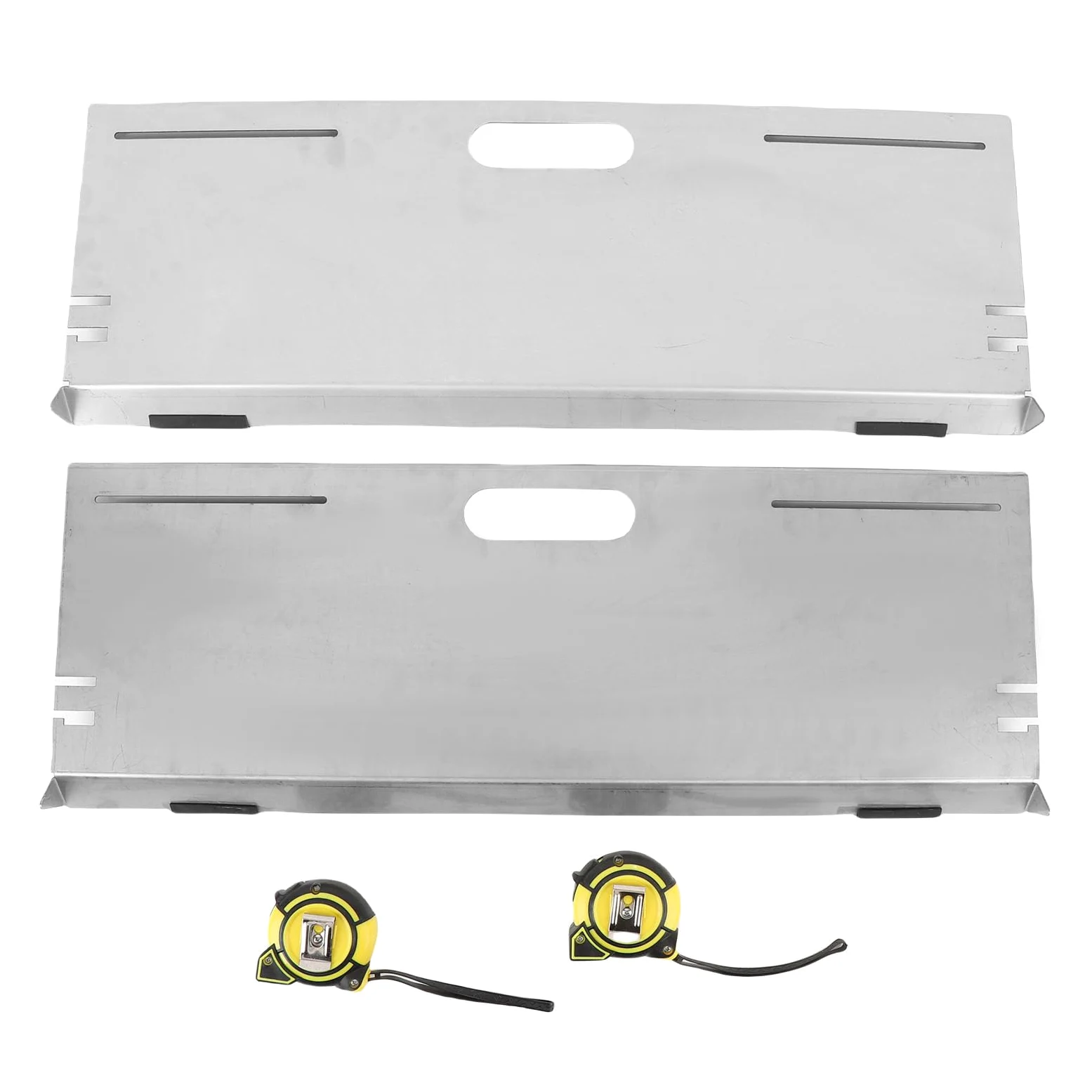 2 Placas de Alineación de Ruedas de Acero Inoxidable, Herramientas de Alineación de Ruedas Automotrices con Cinta Métrica de 5 M para Configuración de Puntera de Bricolaje en Automóviles,