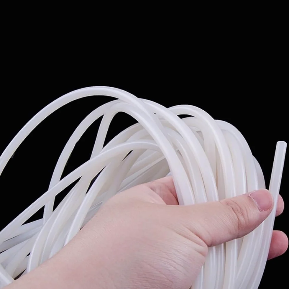 Cordón de sellado redondo Tira de silicona sólida, junta goma blanca, tiras sellado molduras, resistente a altas temperaturas, 1 pieza(10M*14MM)