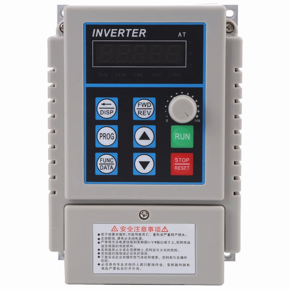 Walfront Variador de Frecuencia VFD de 0.45 kW Inversor Variable de Controlador de Velocidad para el 220 V AC Motor