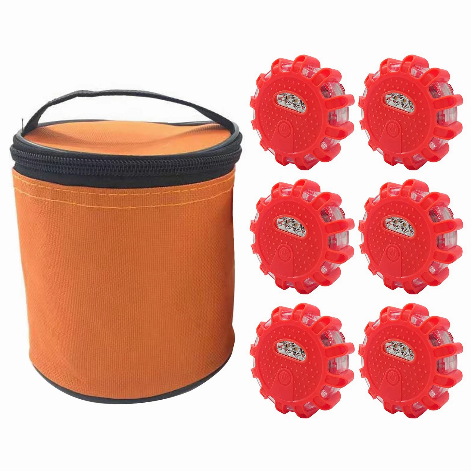 Luz Emergencia Coche, Intermitente Advertencia Luz Kit, Leds Rotativo, Baliza, con Base MagnéTica Y Gancho, para AutomóViles, Todoterrenos, Jeeps, Motocicletas, Bicicletas Y Barcos (Rojo, 6)