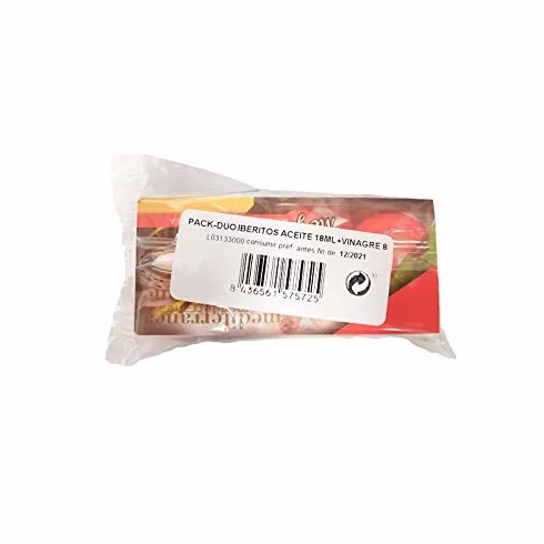 Iberitos Cubo 30 monodosis para ensalada: Vinagre, Aceite Virgen Extra, Sal