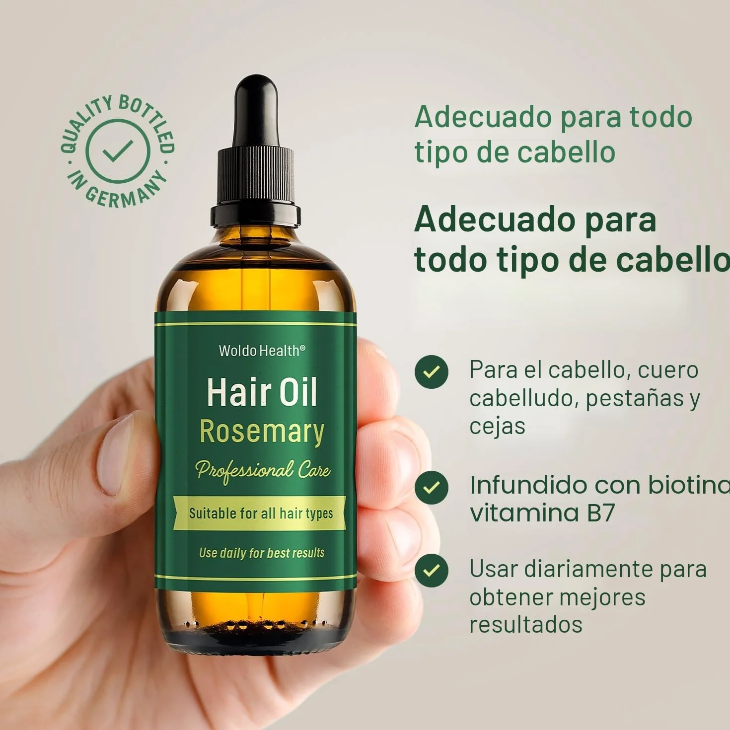 Aceite de Romero para el Cabello con Biotina y Vitamina E 100ml