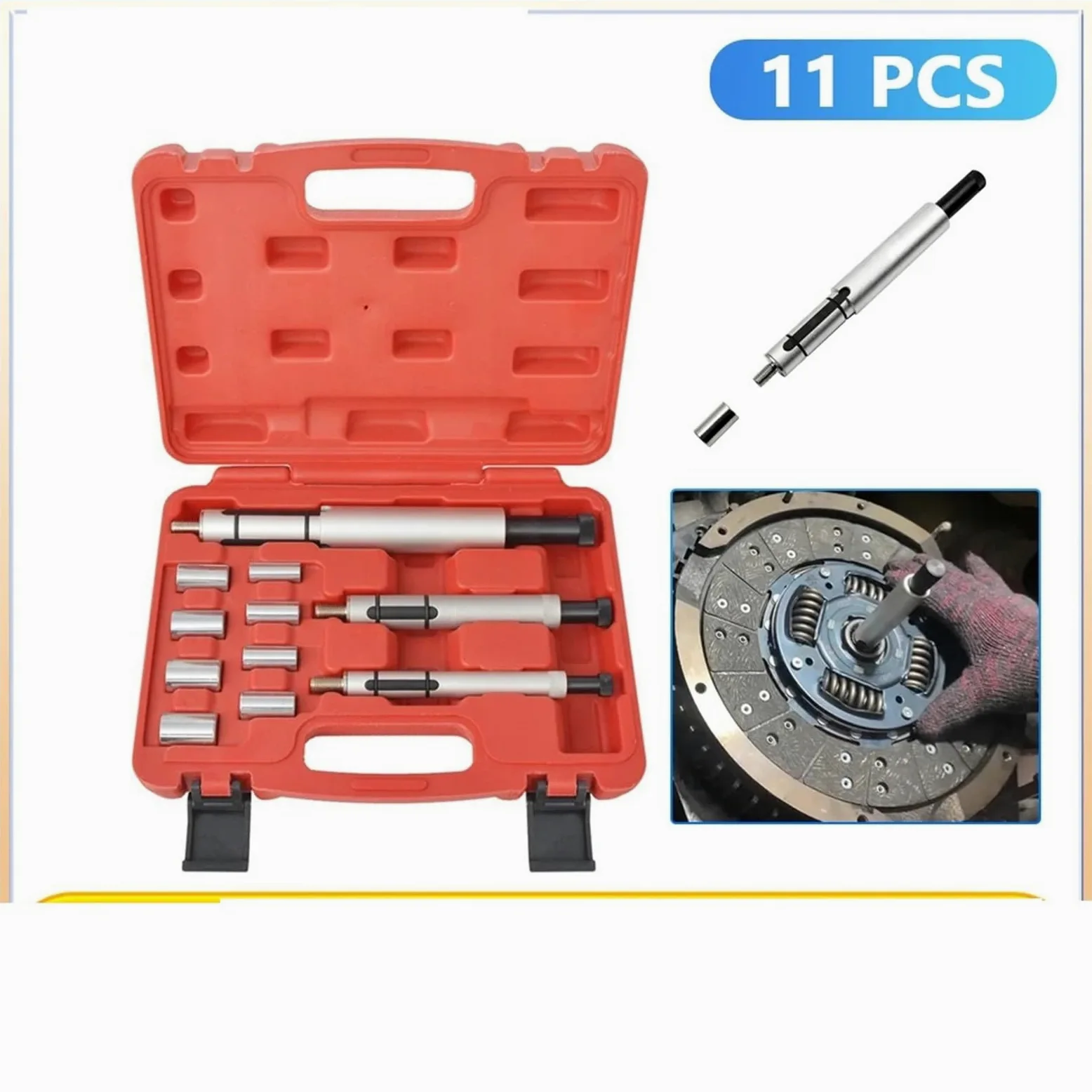 Sets para embrague para coche Embrague Asamblea Kit 11 Herramientas Alineación Eje Centrador Embrague, Herramienta De Desmontaje E Instalación, Corrección Orificio Con Estuche Almacenamiento.