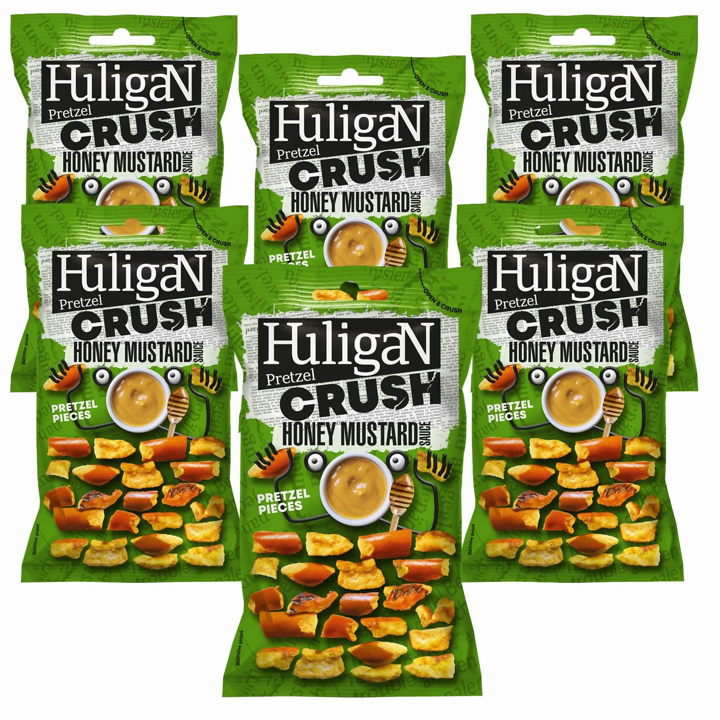 Huligan Pretzel Pieces Miel Mostaza 65g 6-Pack