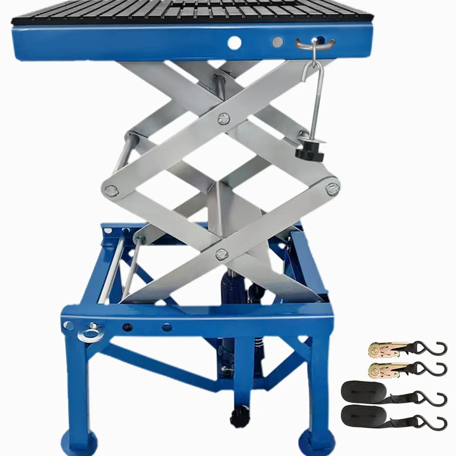 VEVOR Elevador Moto, Plataforma Elevadora Coche 136 kg, Elevador de Motos Hidráulicos de Tijera, Elevador Tijera Moto Hidráulico con Plataforma, Plataforma Mesa Elevadora Motocicletas, Color Azul