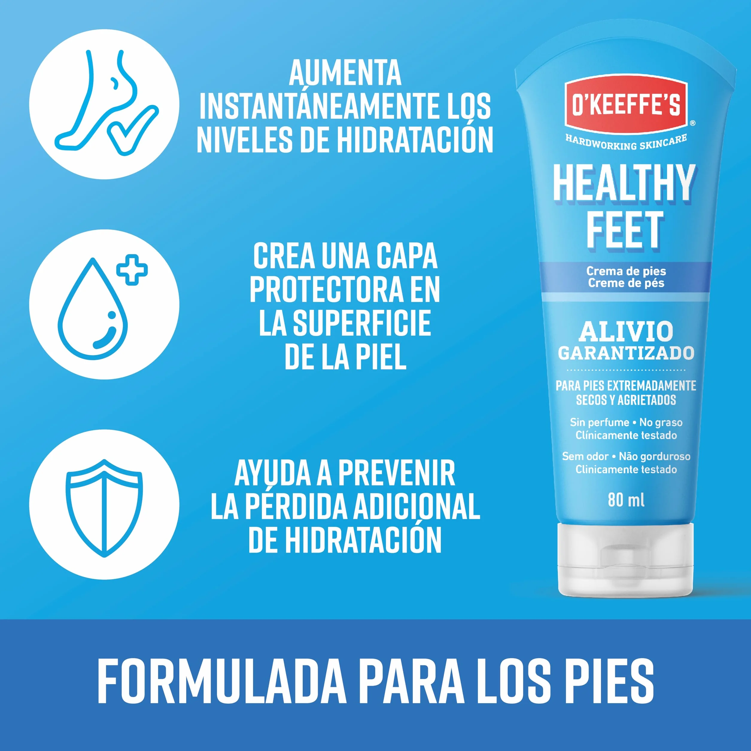 O`Keeffes Healthy Feet Crema para pies secos y agrietados 80ml