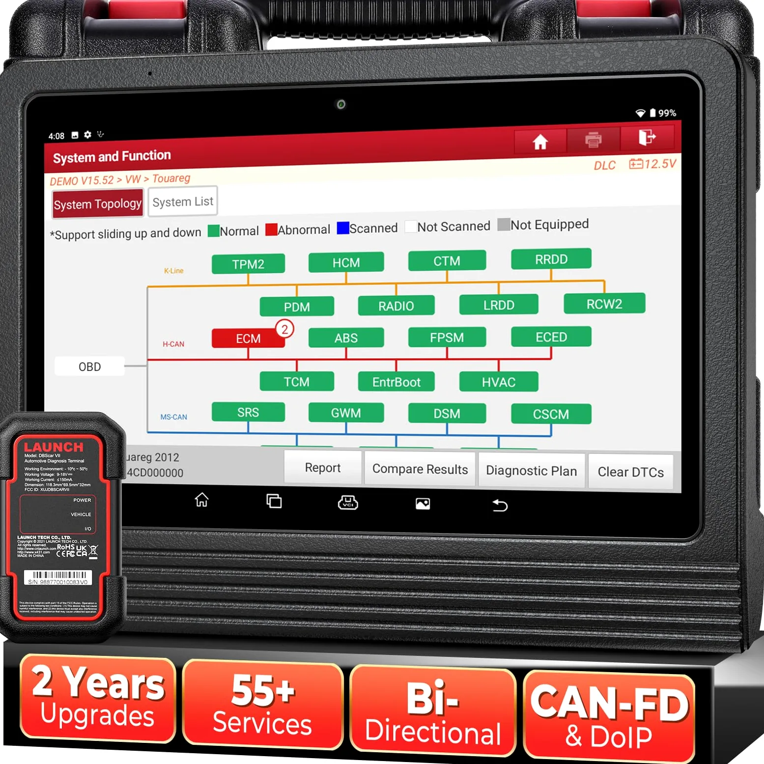 LAUNCH X431 V+ Pro 5.0 OBD2 Diagnostic Tool ECU Coding OE Level Bidirectional Multibrand All System Diagnostic 50+ Reset Service Active Test 2 Years Update
