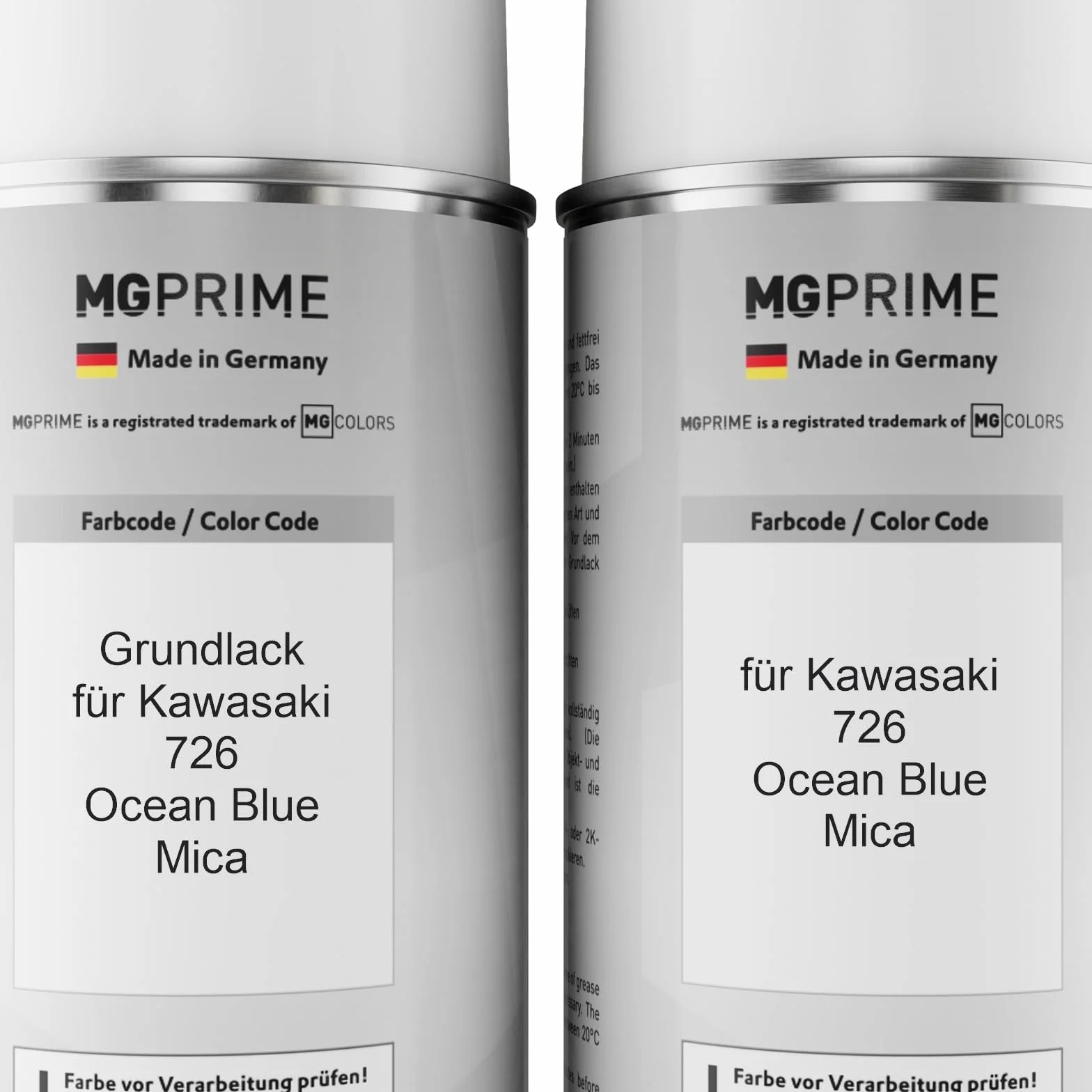 MG PRIME Pintura para motos Set de botes de spray de 2 componentes para Kawasaki 726 Ocean Blue Mica Fondo pintura base pintura transparente de 2 componentes aerosol