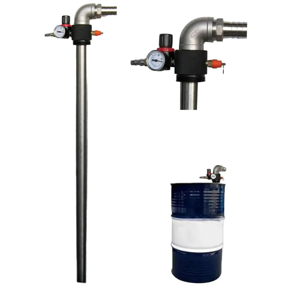 Bomba de transferencia de aceite accionada por aire, bomba química de acero inoxidable para barriles de 200 litros, flujo de 40-50 l/min para transportar diésel, aceite de motor, aceite hidráulico