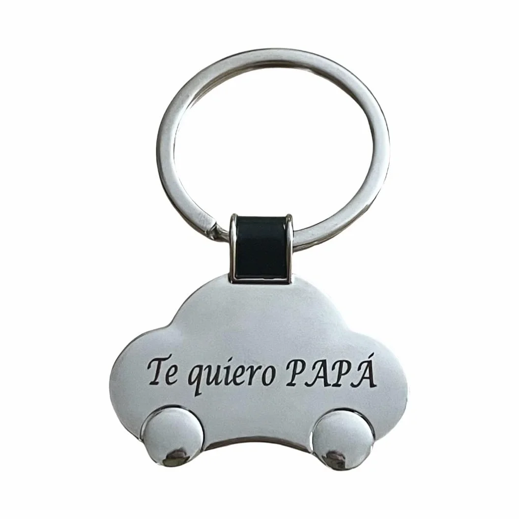regalo grabado - Llavero Coche Personalizado | Metal Cromado | Grabado Imborrable | Ideal Carné de Conducir | Opción de Logo en Cara B, Metal, Talla Única