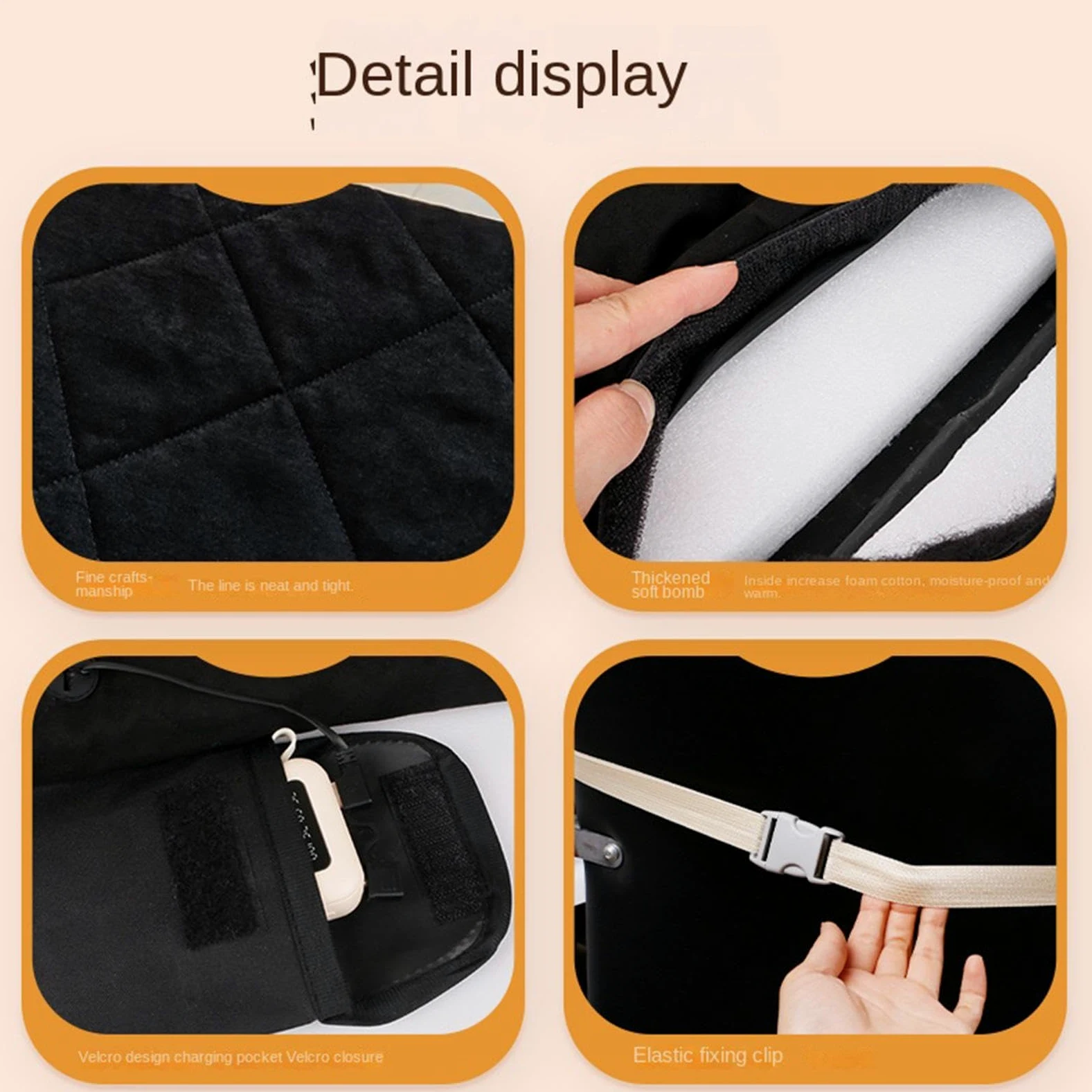 Almohadilla Térmica para Silla Calentador De Cojín Plegable Para Gradas Con | Almohadilla Para Asiento Calefactada para Hogar, Estadio, Camping, Pesca, Aire Libre, Gradas y Conc