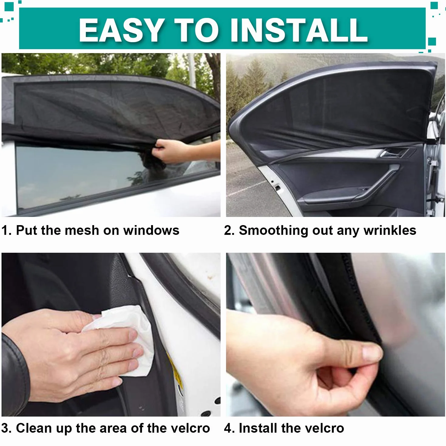 WIN.MAX Parasol de Coche Doble Tejido Protección UVA Pack 2 XL