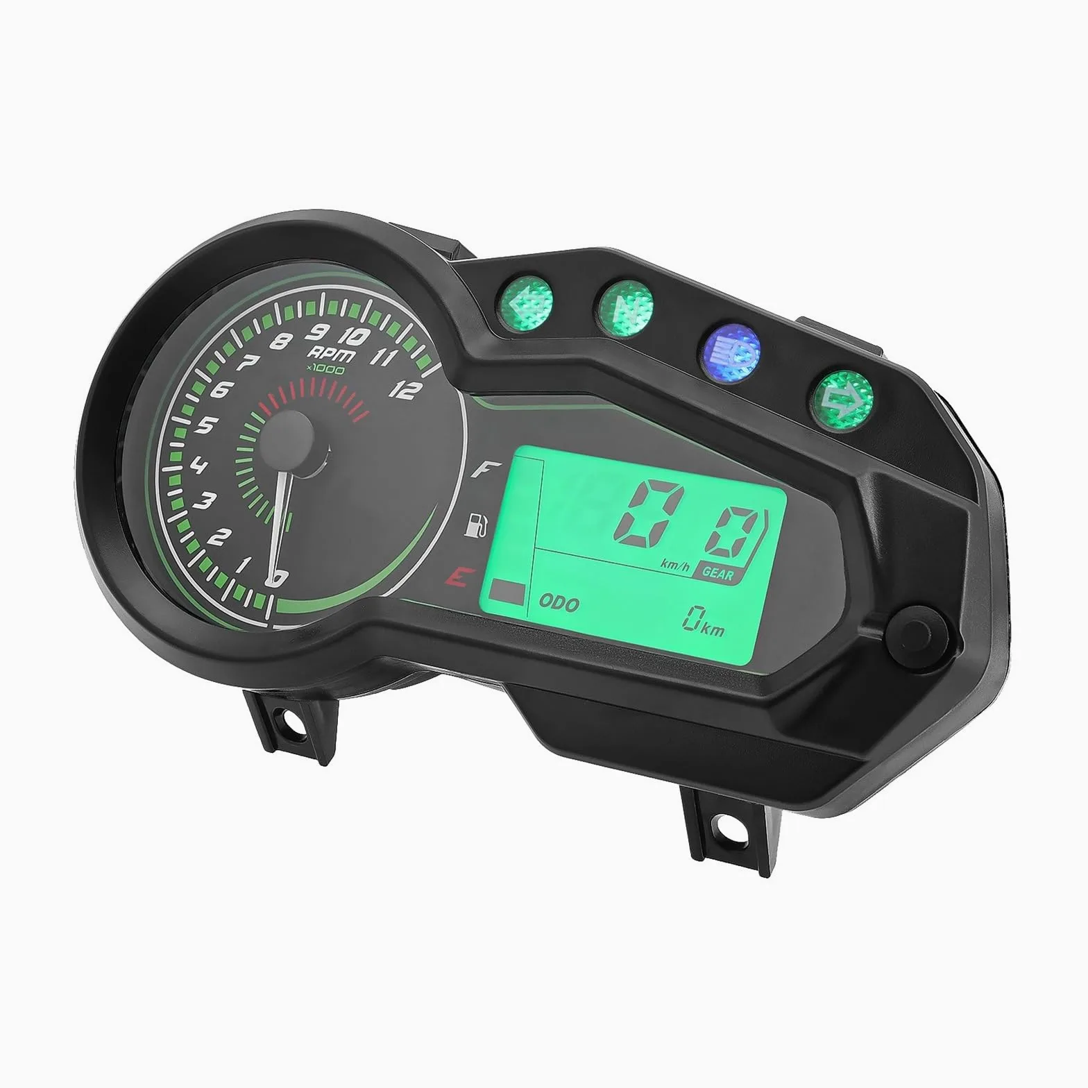 Velocímetro Digital para motocicleta medidor 12000 RPM | Tacómetro universal para motocicleta medidor 12000 RPM, velocímetro indicador marcha del vehículo, odómetro de viaje,