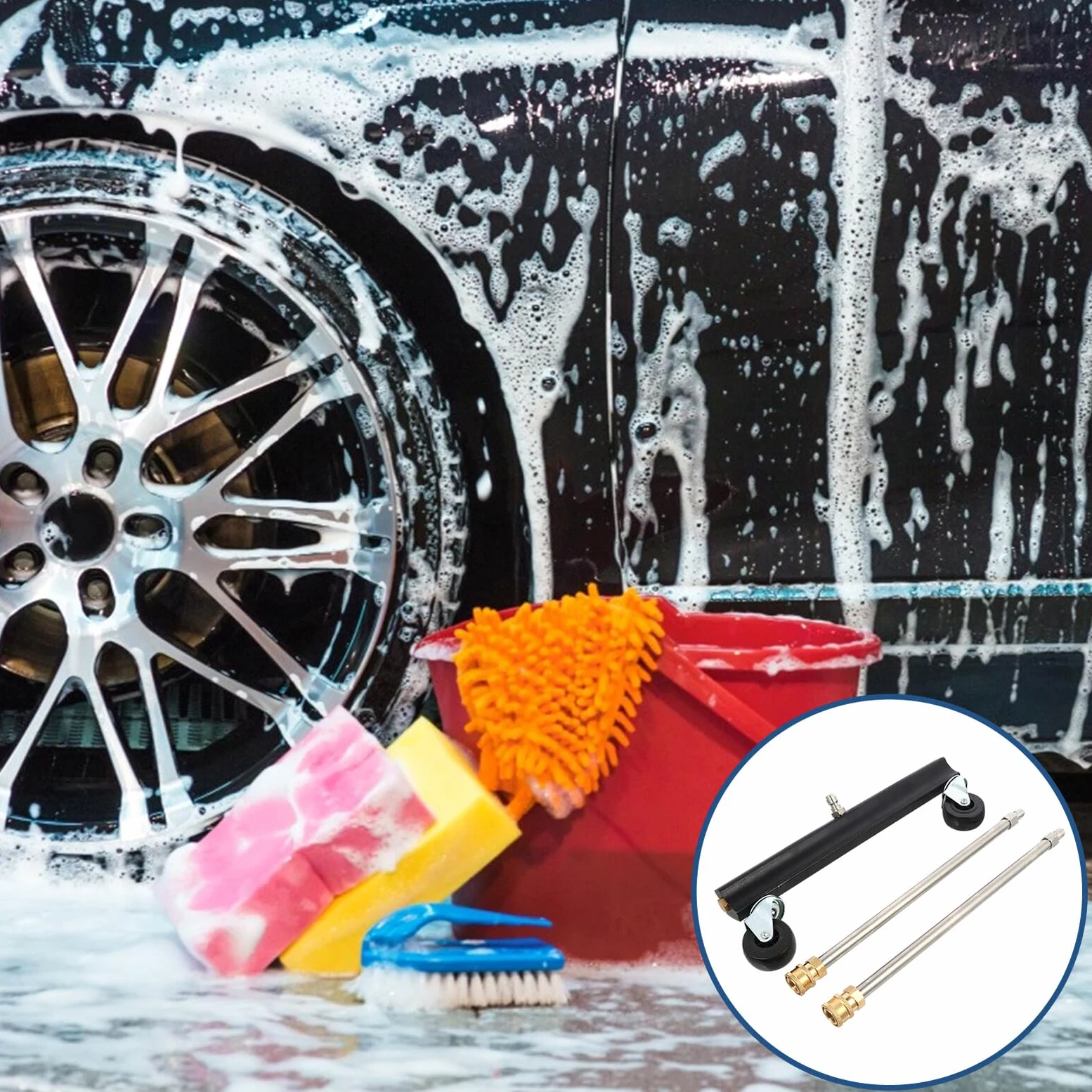 Cepillo de Acero Inoxidable y Latón para Limpieza Rueda Giratoria para Hidrolavadora de Chasis de Coche y Suelos en Vehículos Comerciales
