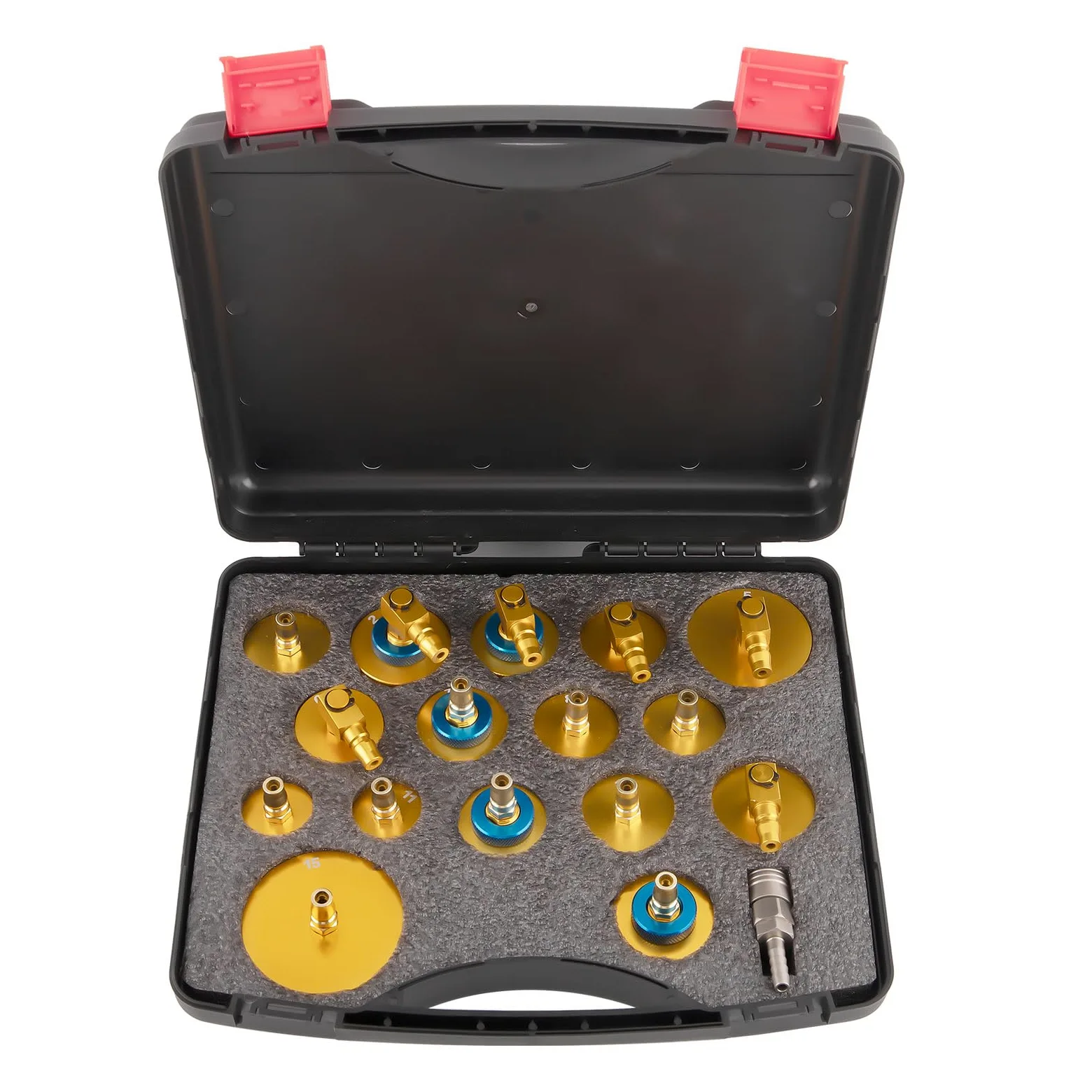 maXpeedingrods Juego 17pz adaptador purga líquido para purga de frenos | Herramienta purga frenos, adaptador purgador con recambio y codo