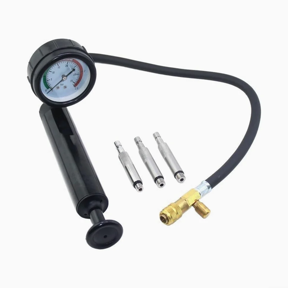 Detector de fugas de motor fueraborda Probador de estanqueidad de aire compatible con 90890-06840, herramienta de presión de unidad inferior de hierro y plástico para mantenimiento de motores marinos