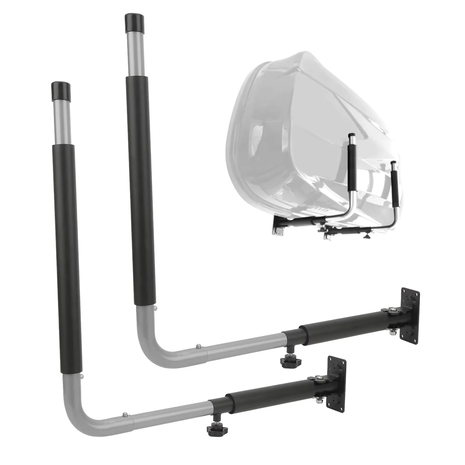 portaequipajes Techo CajaTecho Estante Montaje Pared Telescópico Plegable Soporte Carga 50KG Ganchos Kayak Colgador Canoas Tabla Surf Baca Coche