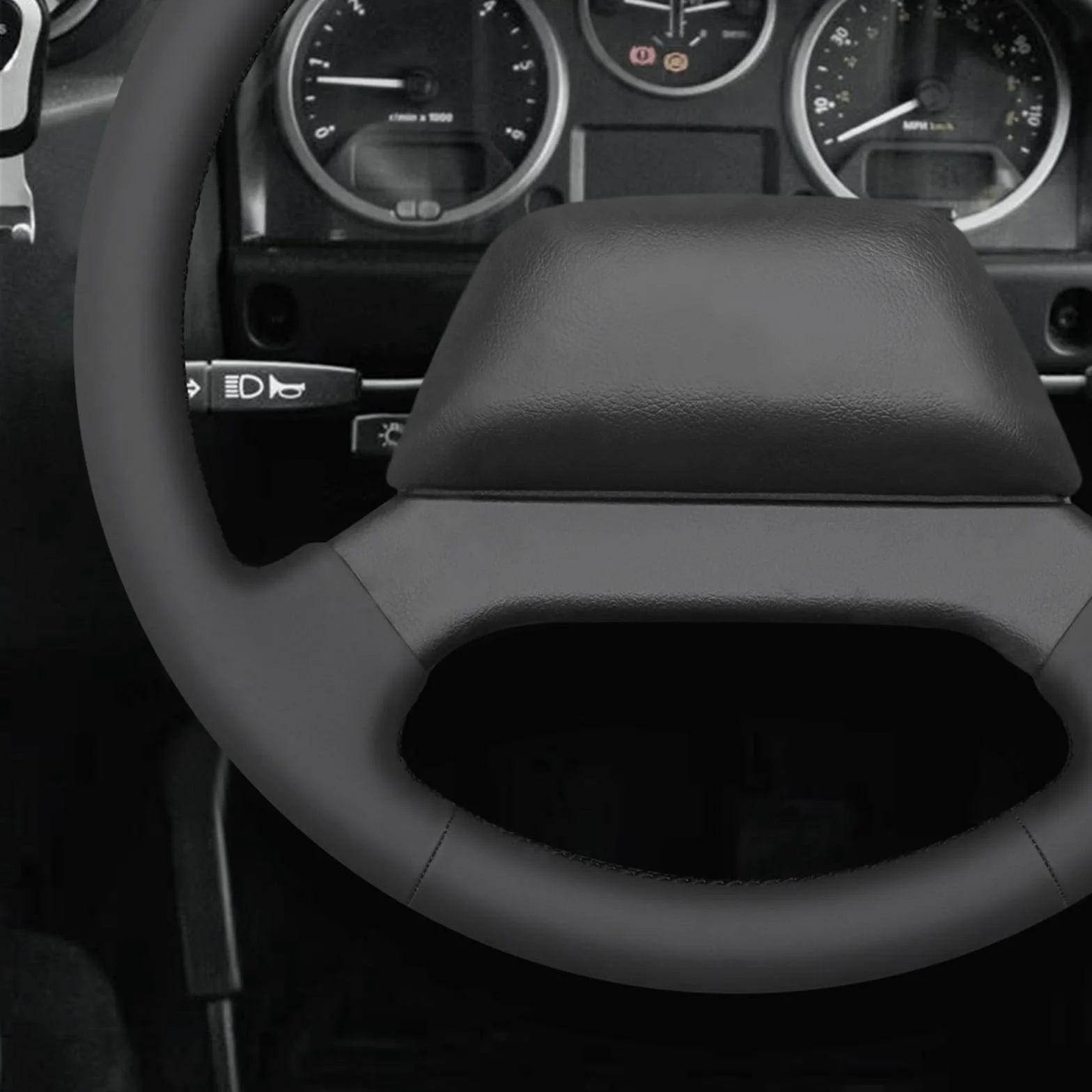MEWANT Fundas para Volante de Coche Cosida a Mano para Land Rover Defender 2013-2018 Cubierta del Volante Accesorios para Land Rover Defender | Volante de Coche Cosida a Mano / Land Rover Defender 2013-2018 Accesorios / Land Rover Defender Transpirable Du
