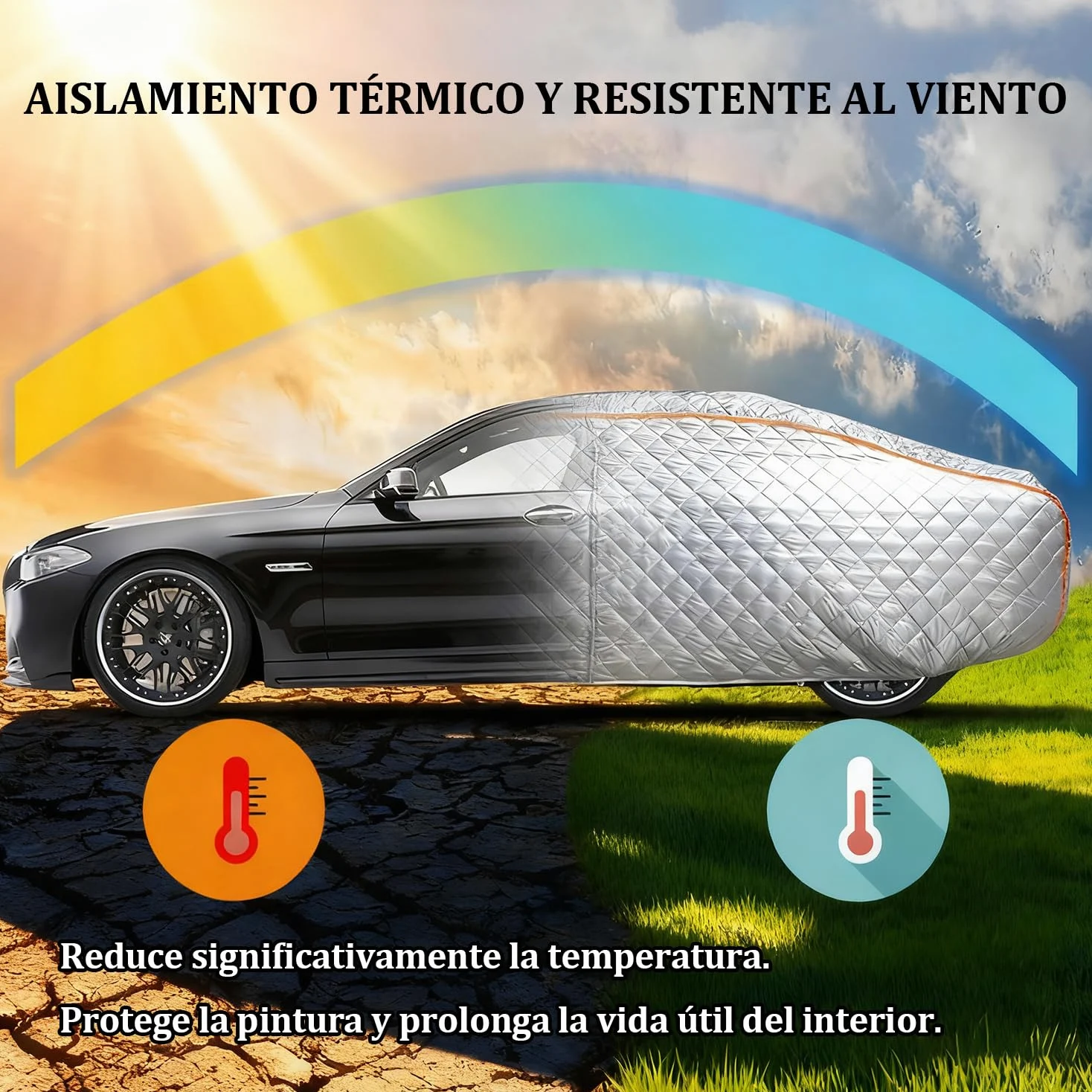 Funda Coche Antigranizo para Kia XCeed (2019-2026) Espesado de 7 Capas, Forro Suave, Transpirable, Antiviento, Impermeable, Tejido Oxford, Anti-UV, 4 Estaciones