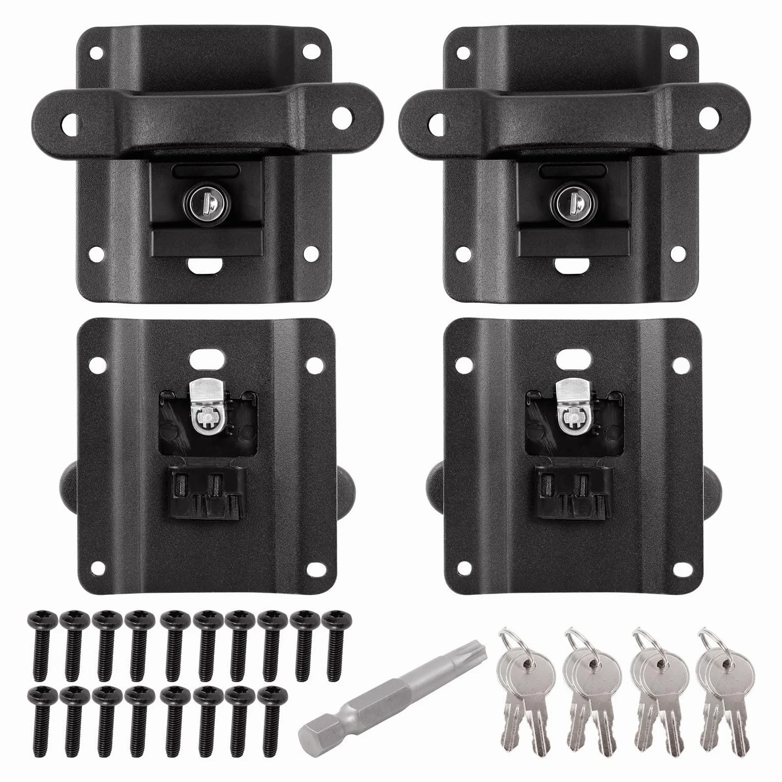 Amarres de acero con cerradura para camiones F350 2015-2025, 4 anclajes y soportes, kits de fácil instalación, anclajes de amarre de carga