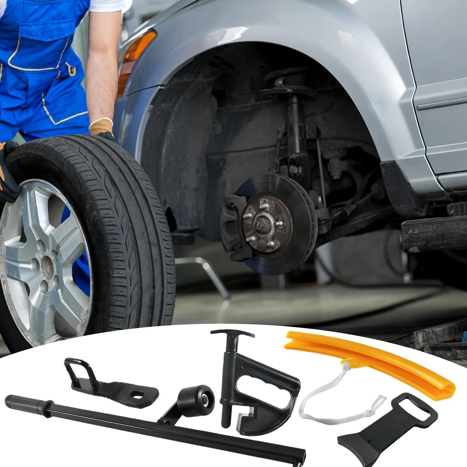 Genérico Herramienta para Cambiar Neumáticos Pinza Sujetadora para Llantas | Herramienta Rompedora De Talón De Neumático Para Coches, Camiones, SUV, Motos, Talleres Y