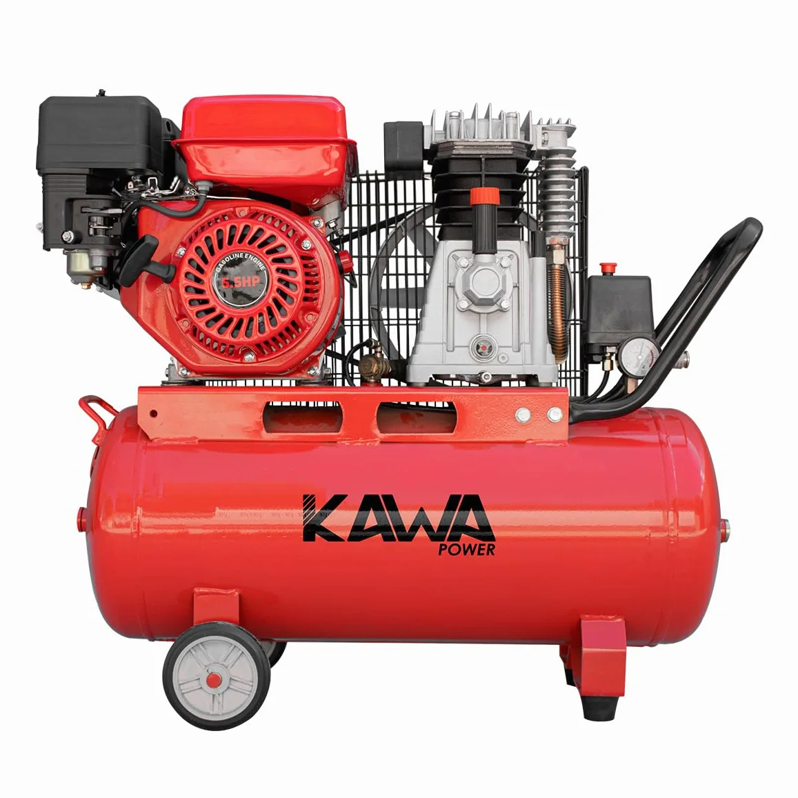 Kawapower Compresor de Aire con Correas y Motor Gasolina - 7HP, 50L, 250L/min, 8 BAR