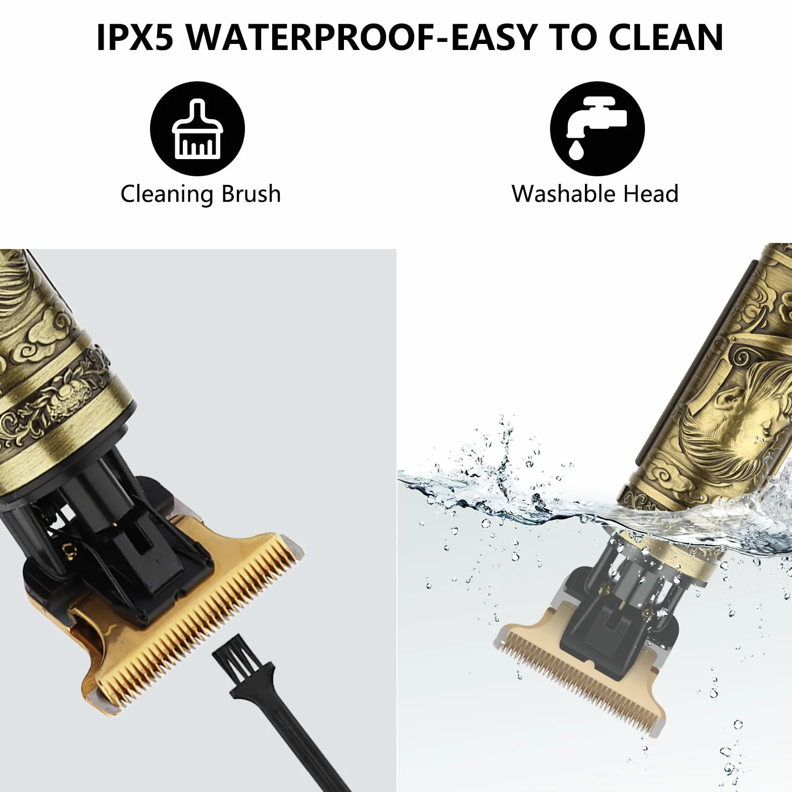 Motomoyo Maquina de Cortar Pelo Profesional, Recortadora de Barba Recargable USB, Cortapelos Electrico Inalambrico
