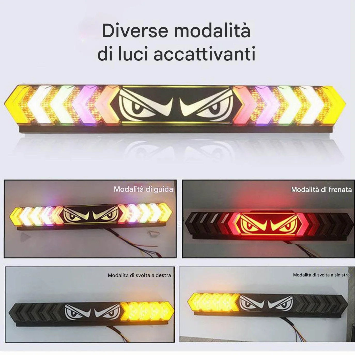 Tira de luz trasera LED,Tira LED Retrovisor - Indicadores Dirección Diseño Ojos Impermeable para Carreras Camping Construcción Transporte Guía | Tira LED Luz Trasera Offroad 4x4 Carreras Construcción Trabajo Diario Para Camión Coche SUV Pickup Remolque