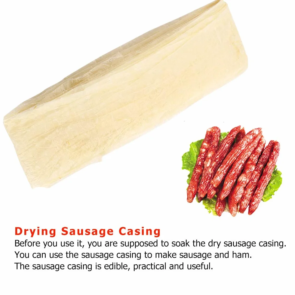 Fdit Funda de salchichas de secado comestible estilo cantonés para jamón casero accesorios cocina MÚLTIPLE ENVASE