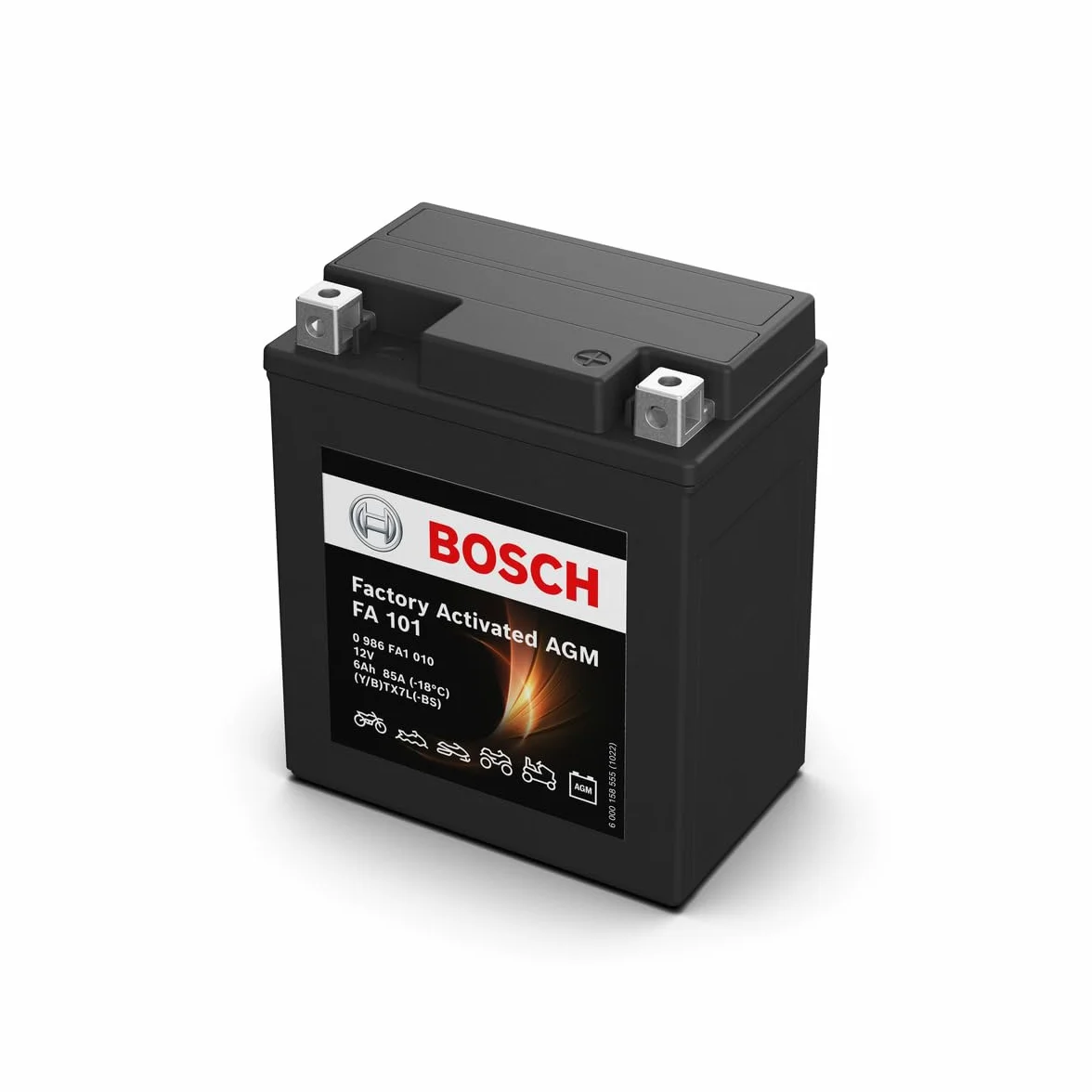 Bosch FA101 Batería para Motocicletas AGM 12V 6Ah 85A