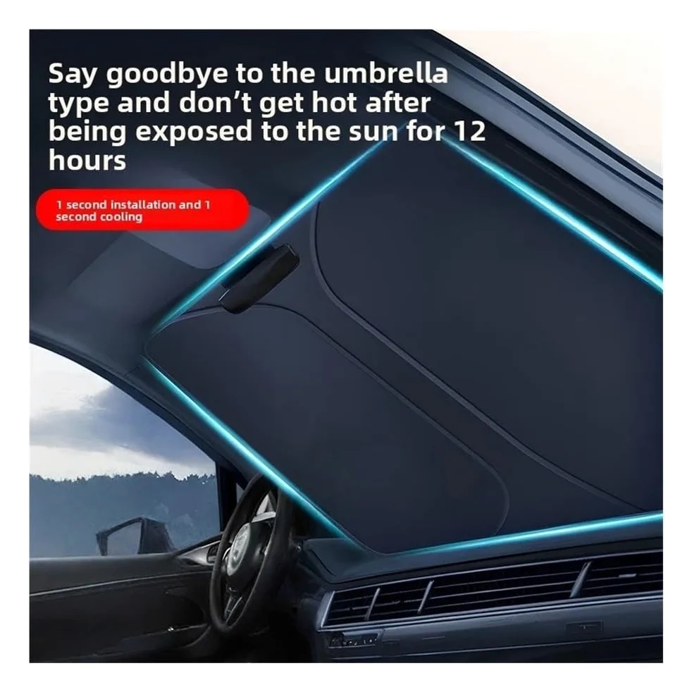 Parasol para Coche Parasol para Parabrisas Coche Protector Solar Reflectante Calor para Estacionamiento Cubierta Universal para Ventana Delantera Automático