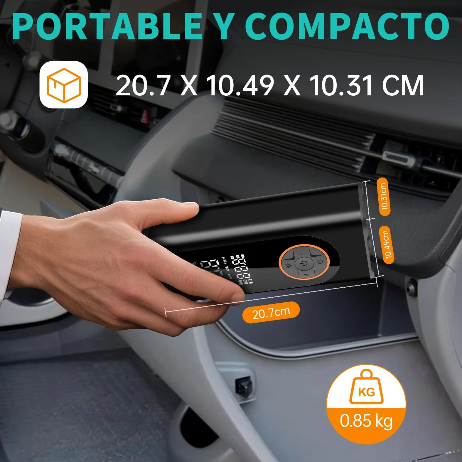 Inflador Ruedas Coche Digital 12V, compresor de Aire portátil, Bomba Digital para neumáticos de Coche 12 V 150 PSI Bomba de Aire eléctrica para neumáticos de vehículo, Bicicleta, inflables