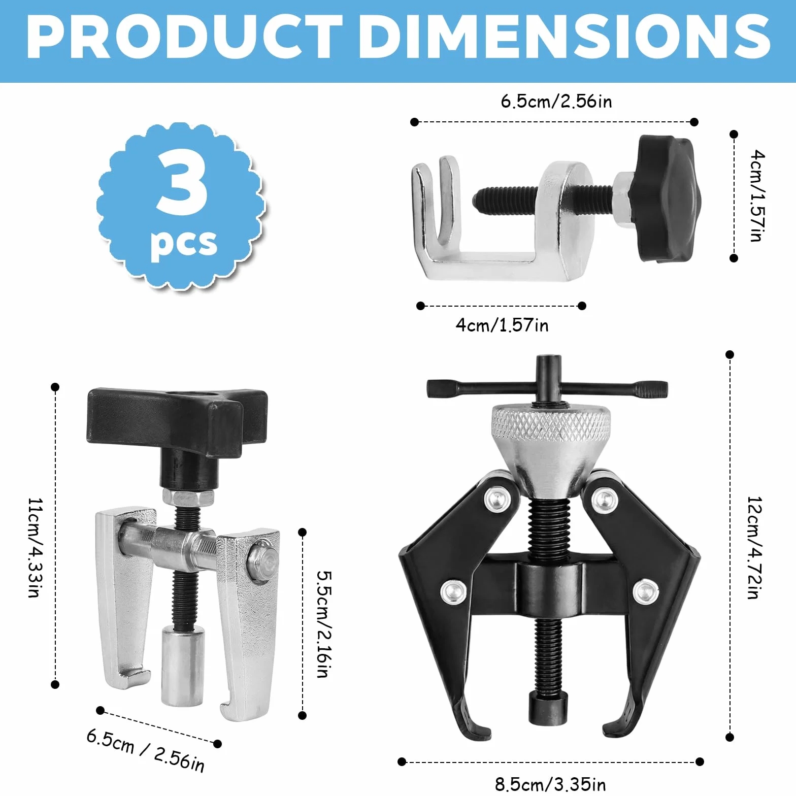 3 Piezas Extractor de Brazo de Limpiaparabrisas Extractor Limpiaparabrisas Universal Extractor de Brazos Limpiaparabrisas Ajustable 9-30mm para Automóviles, Camiones
