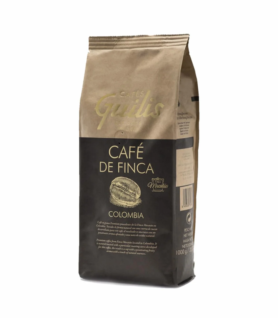CAFES GUILIS DESDE 1928 Café Colombiano en Grano 100% Arábica Tueste Natural Finca Mocatán 1kg
