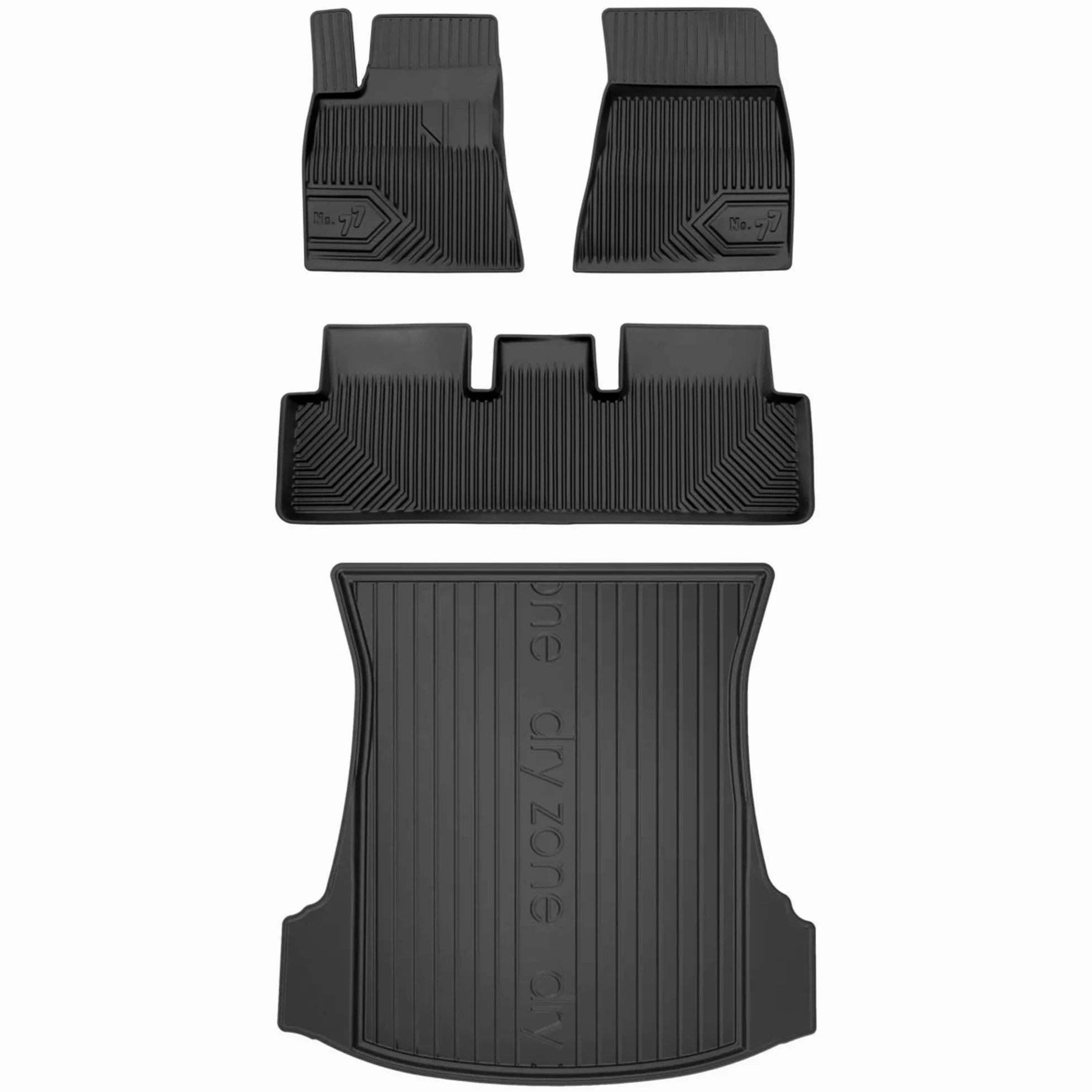 MOTOS Set de Alfombrillas de Goma y Alfombrillas de Maletero para Tesla Model 3 Desde 2017 Mejora la Comodidad de Tus Viajes con la Alfombrilla Antideslizante para Coche NO.77- Alfombrillas para Todo